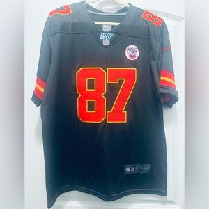 Travis Kelce Super Bowl NFL Black and Red Men's Jersey